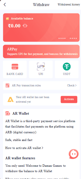 Daman Game Withdrawal Process